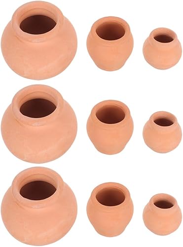 Macetas de terracota para casa de muñecas, maceta de barro, cerámica y cuarto de bebé, macetas de cactus suculentas en miniatura para 9 uds