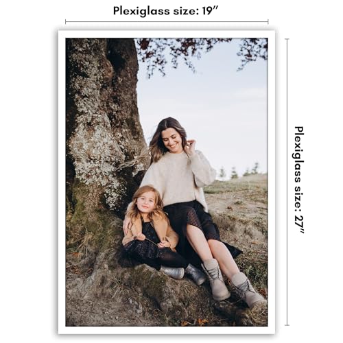 Americanflat 19x27 Poster Frame with Polished Plexiglass - Streamline Collection - Thin Border Picture Frame for Wall Display - Hanging Hardware Included - White
