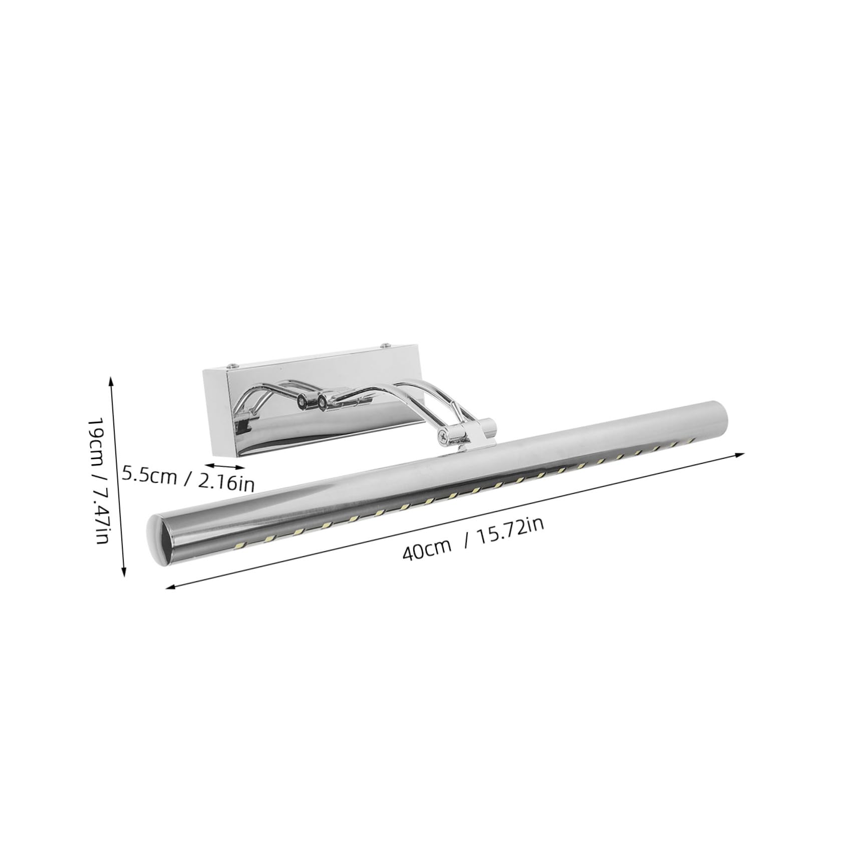 Kisangel Applique Murale LED Argentée pour Salle de Bain, Lampe Miroir Étanche 5w en Acier Inoxydable, Résistance à L'usure et Installation Facile, Style Moderne