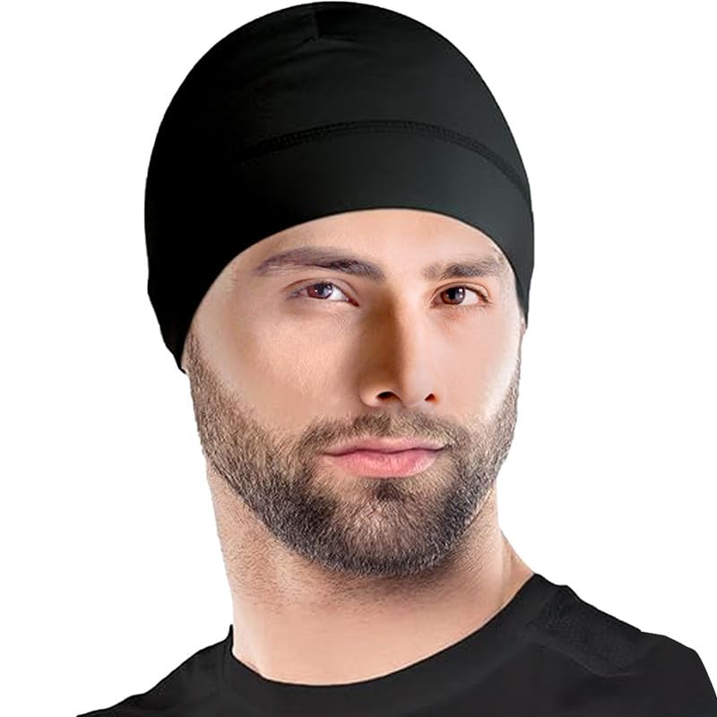 bismaadh Skull Cap Helmet Liner & Running Beanie Hat - Winter Thermal Athletic Cycling & Ski Head Caps for Men - Fits Under Helmets.-picture-34
