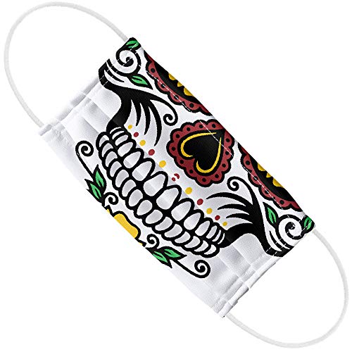 Popfunk Sugar Skull 1-Ply Reusable Face Mask Covering with Adjustable Nose Wire, Unisex