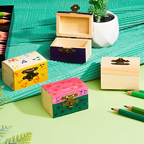 40 Pcs Small Unfinished Wood Treasure Boxes With Lid And Locking Clasp Tiny Wooden Boxes For Crafts Paintable Mini Treasure Chest For Diy Crafts Projects Party Home Decor Props 2.3 X 1.5 X 1.5 Inches #TOP3