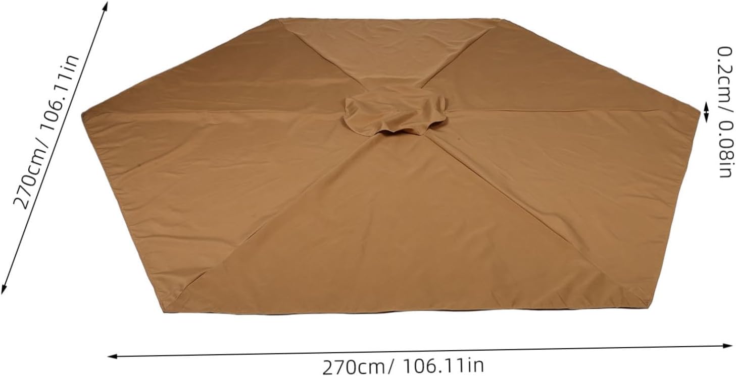 HANABASS Patio Umbrella Canopy Replacement Thick Polyester Sun and Rainproof for Outdoor and Garden Use