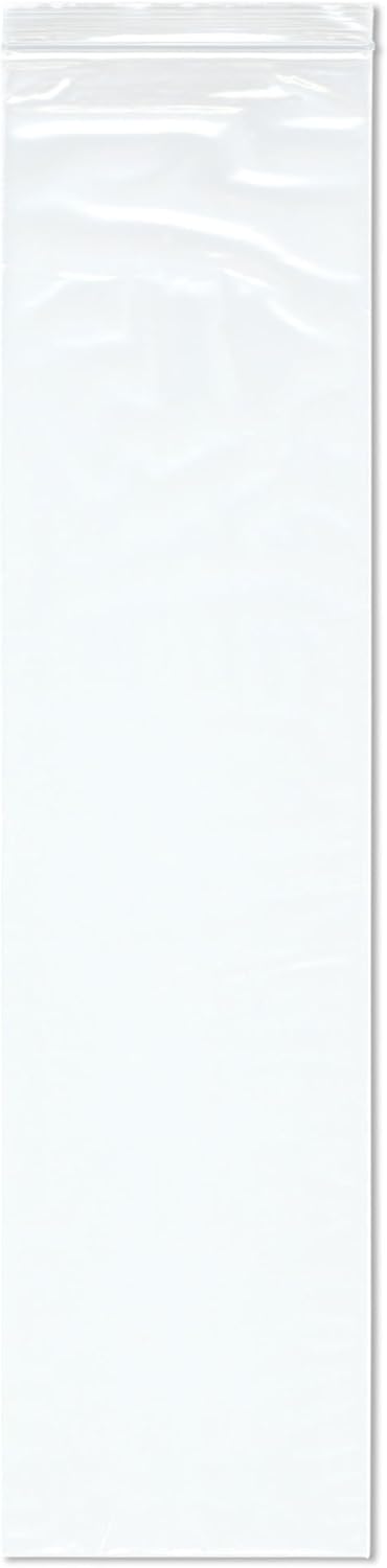 Plymor 6" x 24" (Pack of 100), 2 Mil Zipper Reclosable Plastic Bags