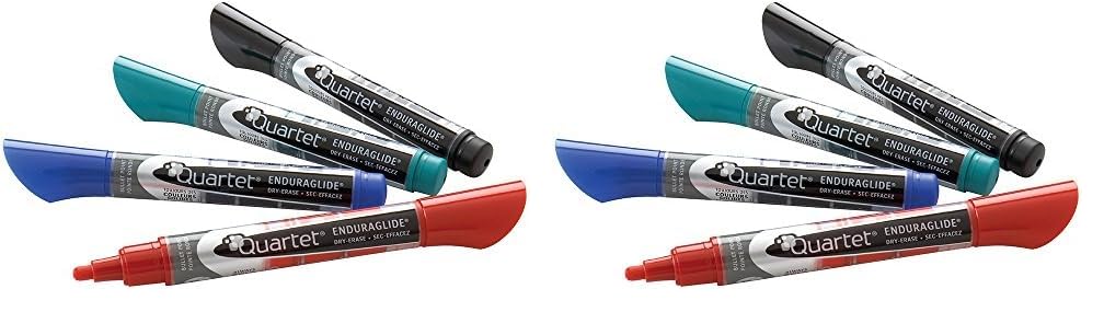 Quartet Dry Erase Markers, Whiteboard Markers, Bullet Tip, EnduraGlide, White Board Dry Erase Pens for Teachers, Home School & Office Supplies, Assorted Classic Colors, 8 Pack (5001-1MA)