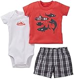 3 PC S/S conjunto De Carter bebé Boys \'3 piezas Plaid pañal cover set (Baby)