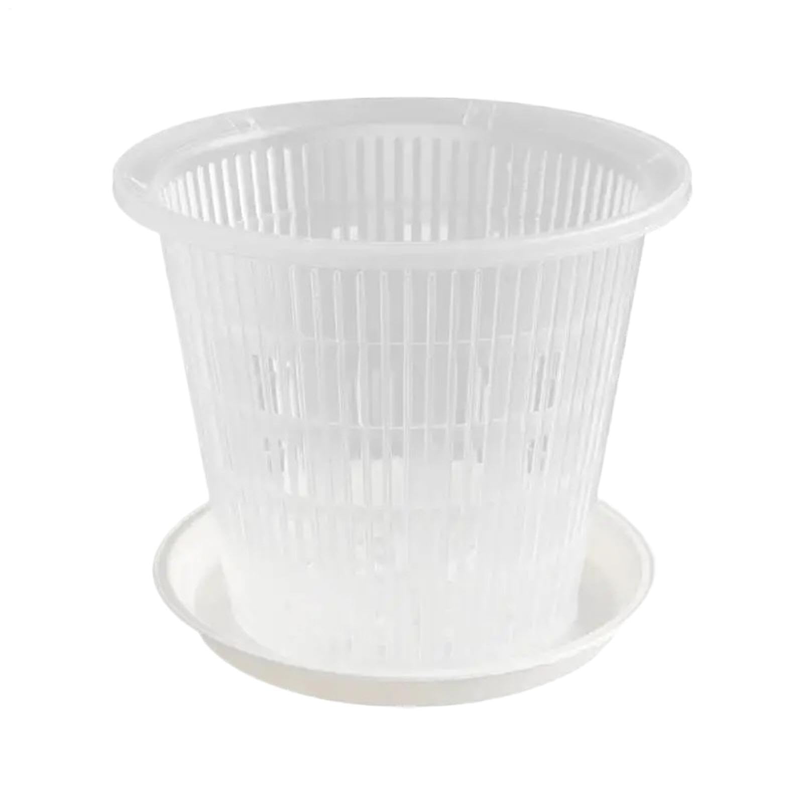 Pot à orchidées transparent avec trous Lot de 4 avec soucoupes pour rempotage