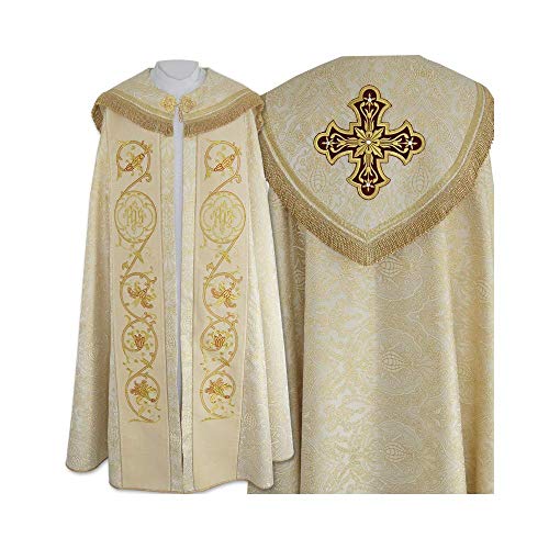 Vestment Gold - Gothic style style Cope - Chasuble with a matching stole, Vestments for Priest, Catholic Vestments, Liturgical Chasuble.