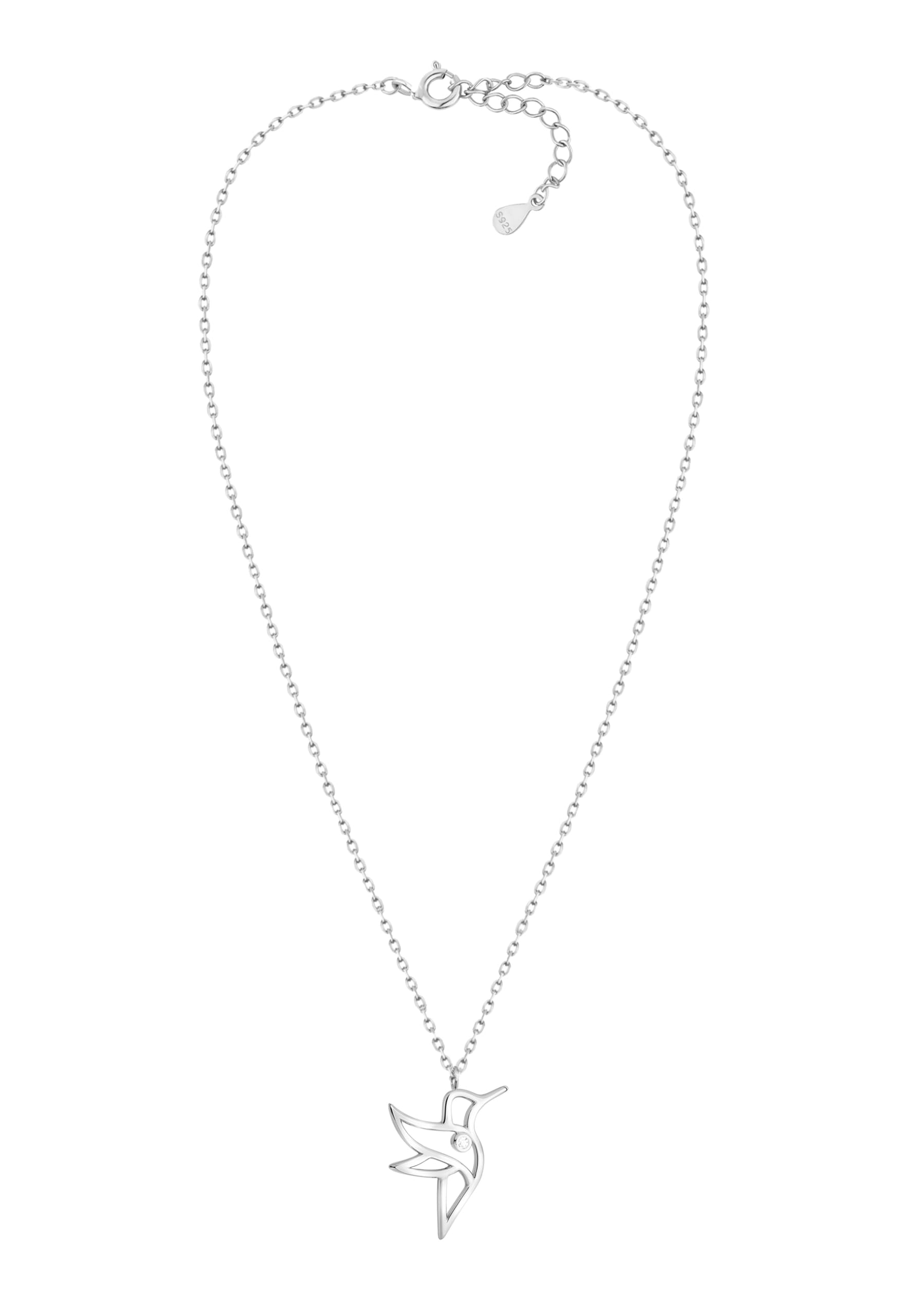 Sofia Milani - Collana da Donna in Argento 925 - con Pietra Zircone - Ciondolo a Colibrì