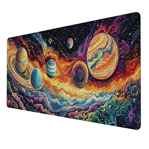 Tapis de Souris Gaming, Grand Tapis de Souris XXL (1200x600x3mm), Tapis de Souris Large et étendu, Tapis de Souris à Bords Cousus, Base en Caoutchouc antidérapante (Ciel étoilé) Mousepad (Bleu) Z-D-E