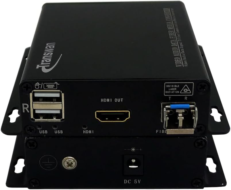 4K HDMI Over Fiber Extender with Keyboard & Mouse USB Ports to 10 Kilometers with 10 Gbps SFP, Max 4096 x 2160@30P (4K @ 30Hz)& Uncompressed Signal, HDCP Compliance