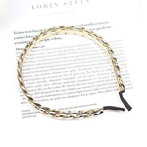 Chicmo Gold Chain Link Headband Fashion Hinged Acrylic Headpiece Hair Accessories For Women And Girls #TOP2