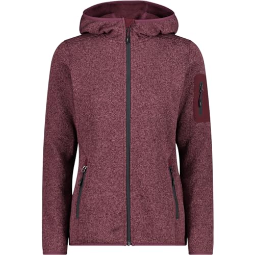 CMP - Damenjacke mit fester Kapuze, Burgund-Anthrazit, XS