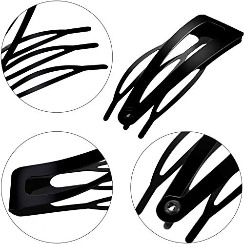 32 Pieces Snap Hair Clips For Women, 3 Prong Clips For Hair, Double Grip Hair Clips Metal Snap Clips, Hair Comb Clips Snap Hair Barrettes For Women Girls Hair Accessories (Black) #TOP1