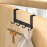 Door Behind Hook Punch-Free Traceless Wall-Mounted Hanger Rack Clothes Keys Bags Storage Holder Home Organizers (4 Hook)
