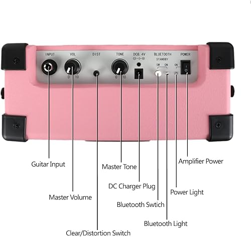 Miniatura 5 de Fojill Guitarras eléctricas de tamaño completo con batería recargable Bluetooth de 10 W, amplificador de 4 cuerdas para diestros, kit para