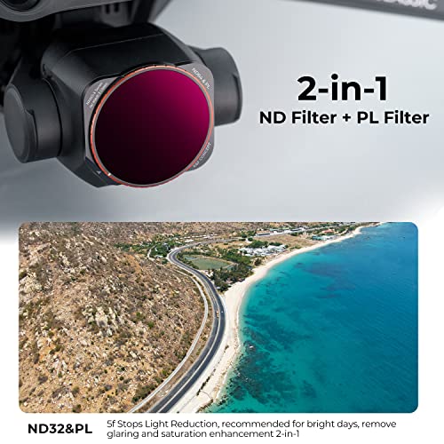 K&F Concept ND32/PL Filter Compatible with DJI Mavic 3 Classic, ND CPL Neutral Density Polarizing 2-in-1 Filter - Image 3