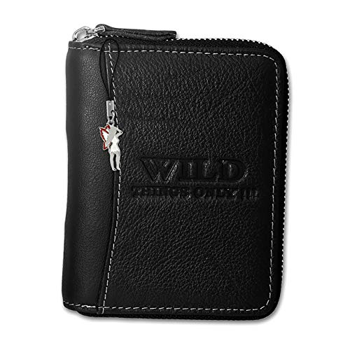 DrachenLeder Cartera de piel para hombre, color negro, 10 x 2 x 12 cm, D3OPJ108S, Negro , medium, De moda