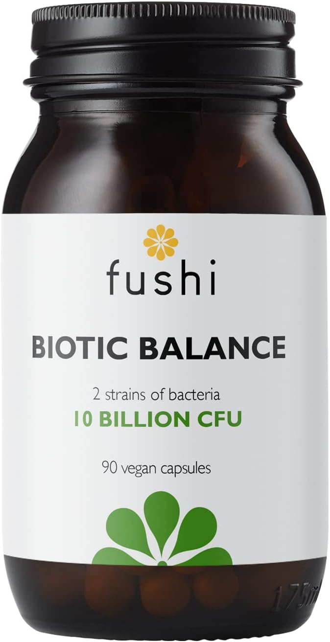 Fushi Biotic Vegan Balance 10 bn cfu Capsules, 90 Caps |Rich in Multi-Strain & Vitamin C | Contains FOS | for Vegetarians & Vegans | Made in The UK