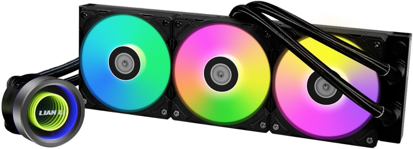 Lian Li Galahad II Trinity 360 ARGB CPU Liquid Cooler/AIO - Black - 360mm Radiator, High-Performance Fans, Addressable RGB Lighting, Daisy Chainable - Compatible with LGA 1700/1200/115X/AMD AM5/AM4