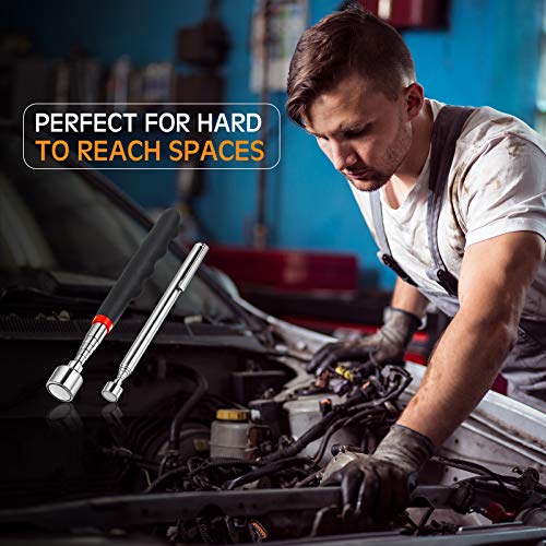 Telescoping Magnet Pick Up Tools Include 20 Lb Magnetic Tool And 3 Lb Telescoping Magnet Stick Gadget For Hard To Reach Places Suitable For Birthday Father’s Day And Christmas (2) #TOP6