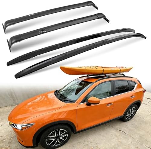 220LBS Roof Rails Racks for Mazda CX-5 CX5 2017-2025, Deepace All Aluminum Set of 4 with 2 Side Rails and 2 Cross Bars, All Black Cargo Accessories