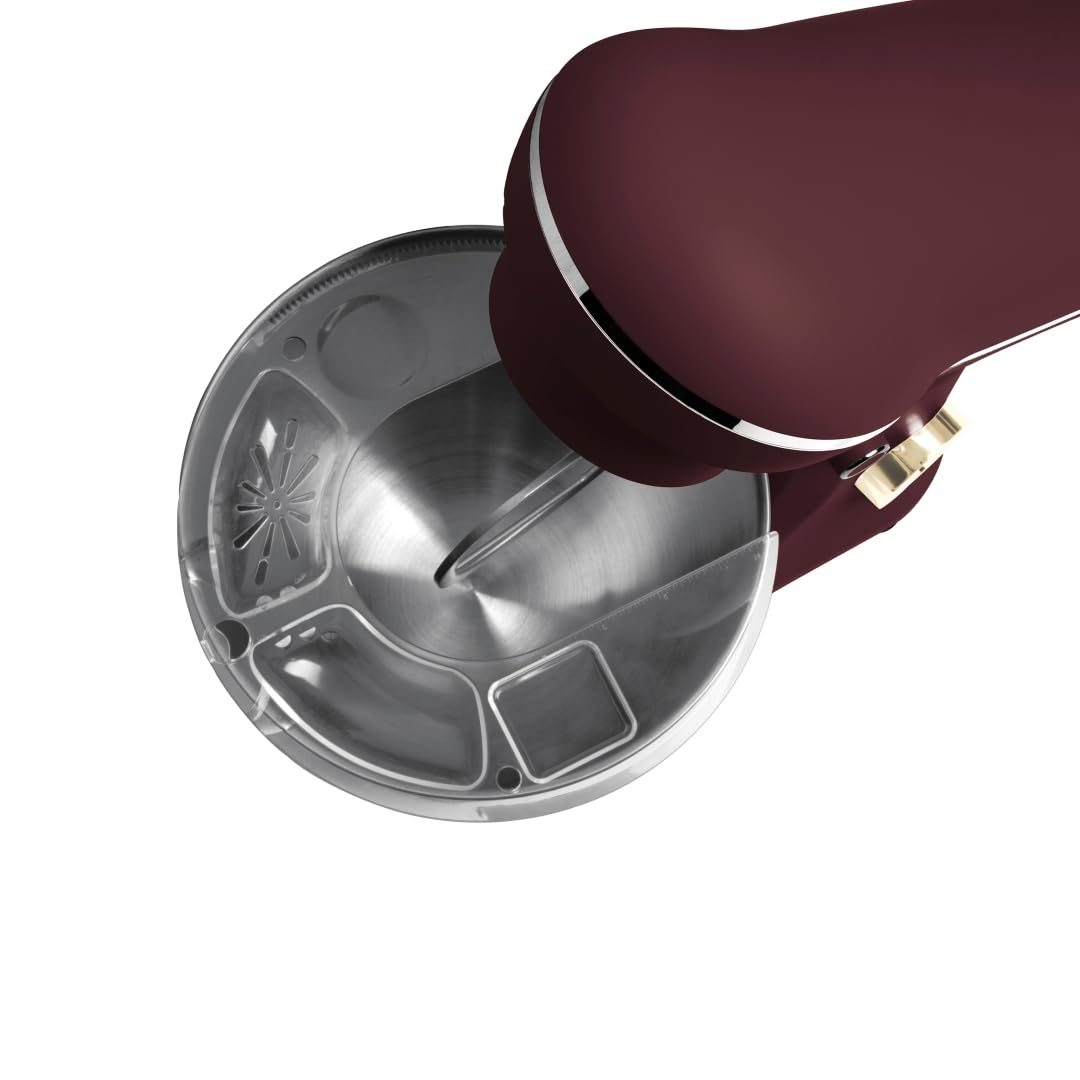 Berlinger Haus Robot de Cocina Multifuncional 1500W, 5L, Acero Inoxidable, Gancho y Batidor Antiadherente, Motor Silencioso, Luz LED, Diseño Elegante, Bordeaux Mate