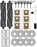 Yivy 28PCS Replacement Parts for Dreame L20 Ultra/L20 Ultra Complete, L30 Ultra/L30 Ultra Complete, Vacuum Cleaner Accessory Kit: 2 Main Brushes, 6 Side Brushes, 4 HEPA Filters, 6 Dust Bags, 8 Wipes