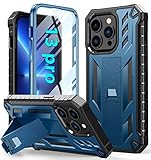 SOiOS for iPhone 13-Pro Phone Case: Military Grade Drop Proof Protection Mobile Cover with Kickstand | Matte Textured Rugged Shockproof TPU | Protective Sturdy Case - Blue(Not for 13 Pro Max)
