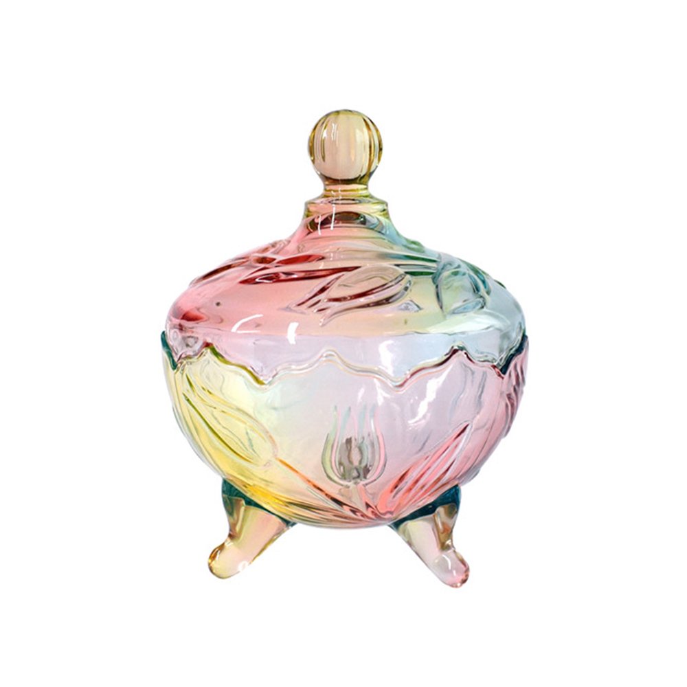 Buy SOCOSY Royal Rainbow Embossed Crystal Footed Apothecary Jar Candy
