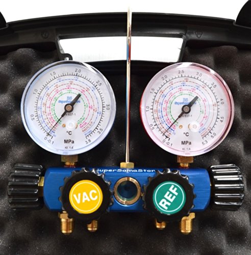 Pompa vuoto bistadio 70 Lt + set manometrico 4 VIE...