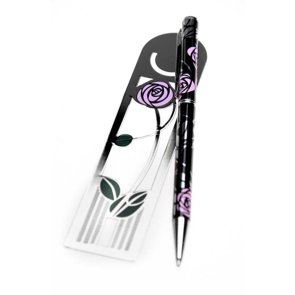 LJ Designs Rennie Mackintosh Rose Bookmark and Pen Set