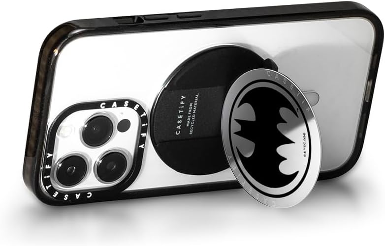CASETiFY Snappy Grip Stand Compatible with Magsafe - Batman Black Logo