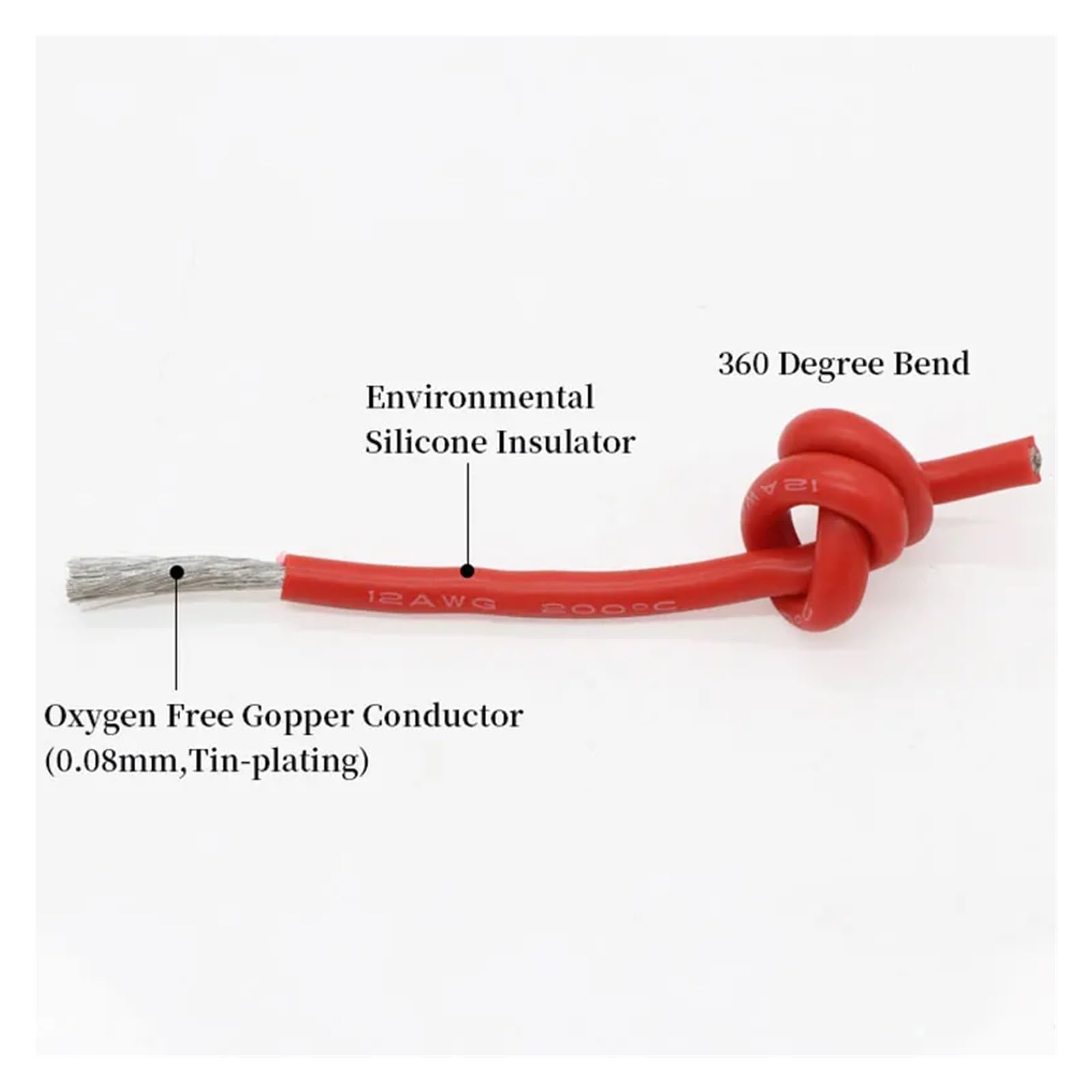 Xuro Cable resistente al calor de 1 m/5 m, calibres 30, 28, 26, 24, 22, 20, 18, 16, 15, 14, 12 y 10 AWG, de silicona ultrasuave, cobre flexible de alta temperatura.(Orange,5 METERS_10AWG)
