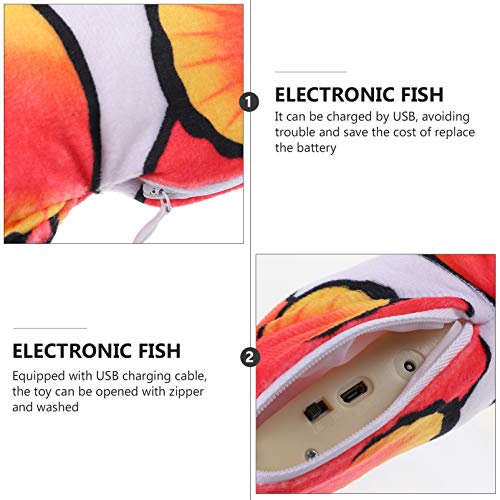 STOBOK Brinquedo Peixe Gato Elétrico Brinquedo Peixe de Pelúcia Realista Em Movimento Peixe Batendo