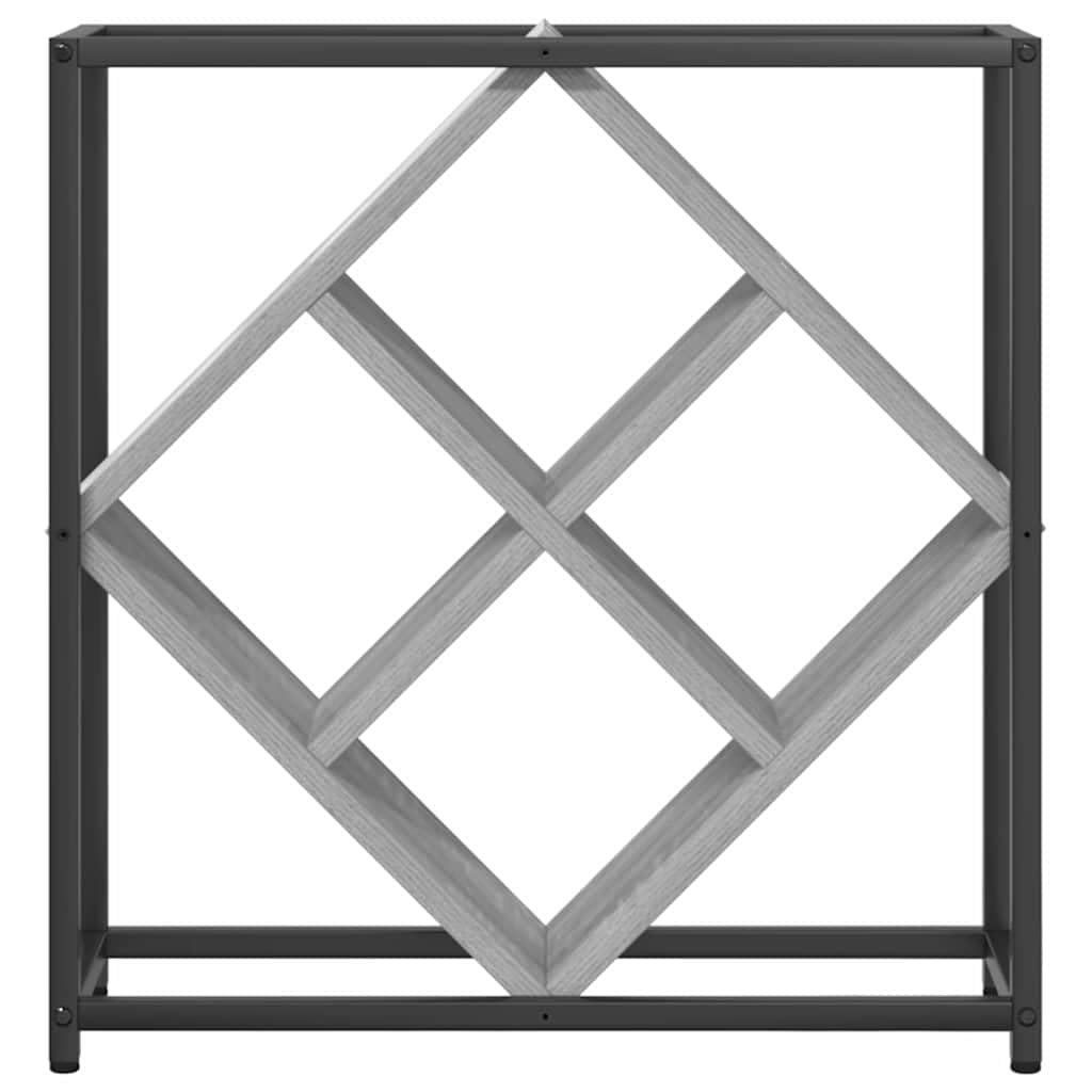 Portabottiglie in legno per 16 bottiglie, grigio Sonoma, moderno scaffale per bottiglie con spazio portaoggetti, portabottiglie salvaspazio per cucina, sala da pranzo, soggiorno e cantina
