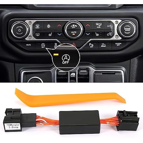 VOFONO Upgrade Auto Start Stop Eliminator Compatible with Jeep Wrangler JL JLU Gladiator 2018-2023 Stop Start Engine System A-Off Delete Disable Canceller Device Cable (Not fit 4XE) Cover