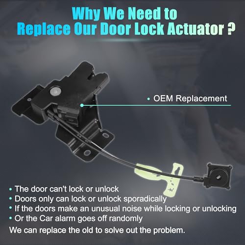 Image of X AUTOHAUX Replacement Rear Liftgate Door Lock Actuator with Cable for Lincoln Town Car 2008-2011 Tailgate Latch Assembly No.8W1Z5443200A Black