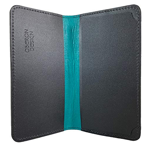 Oberon Design Hummingbirds Embossed Genuine Leather Checkbook Cover, 3.5X6.5 Inches, Teal #TOP5