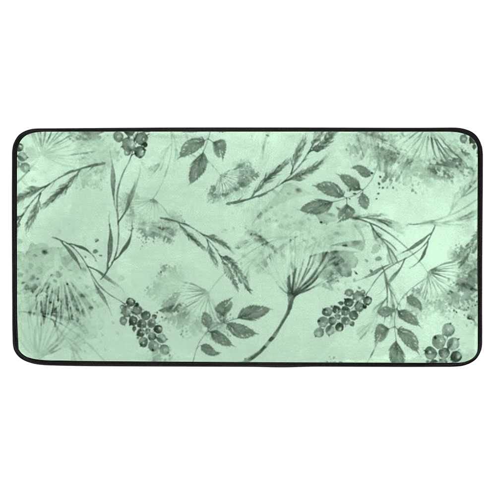 Tapis de sol antidérapant lavable motif floral CHEHONG 99x50 cm