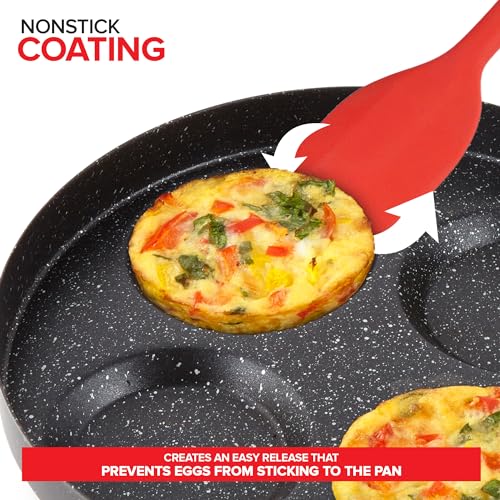 Modern Innovations 4-Cup Nonstick Egg Frying Pan With Lid, Fried Egg Pan, Omelette Pan, Mini Pancake Pan For Stove Top Gas & Electric thumb #3