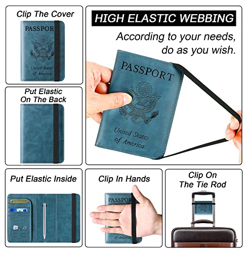 Image of Passport Holder for Travel Essentials, Passport Cover, Rfid Blocking Wallet | Travel Wallet, Leather, Passport Case, Travel Accessories, Vacation Luggage Must Haves, for Men Women