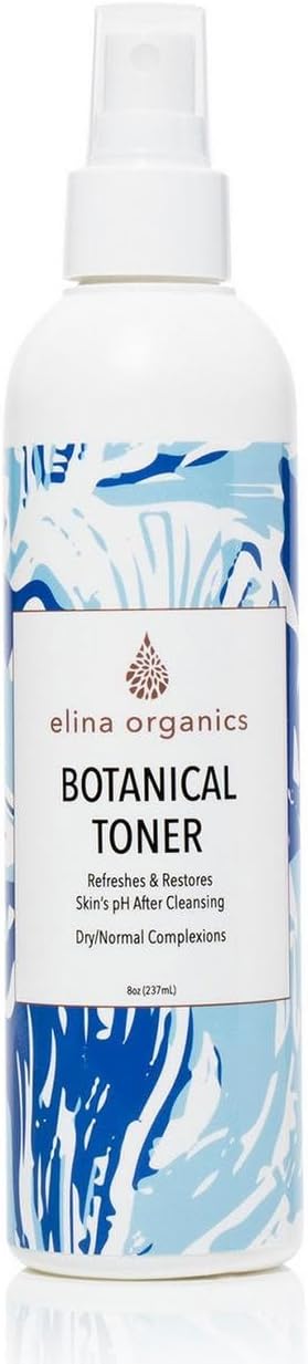 Botanical Toner, 8oz – Hydrating Face Mist with Rose Distillate, Fulvic Acid & Red Clover – for Dry/Normal Skin, Sensitive & Aging Complexions