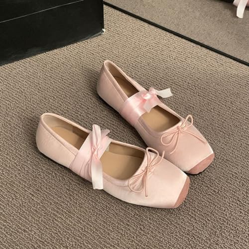 COVOYYAR Women Lace Up Ankle Strap Ballet Flats Shoes Floral Dressy Flats2