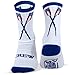 ChalkTalkSPORTS Athletic Half Cushioned Crew Socks | Rowing USA Crossed Oars Design | White/Blue