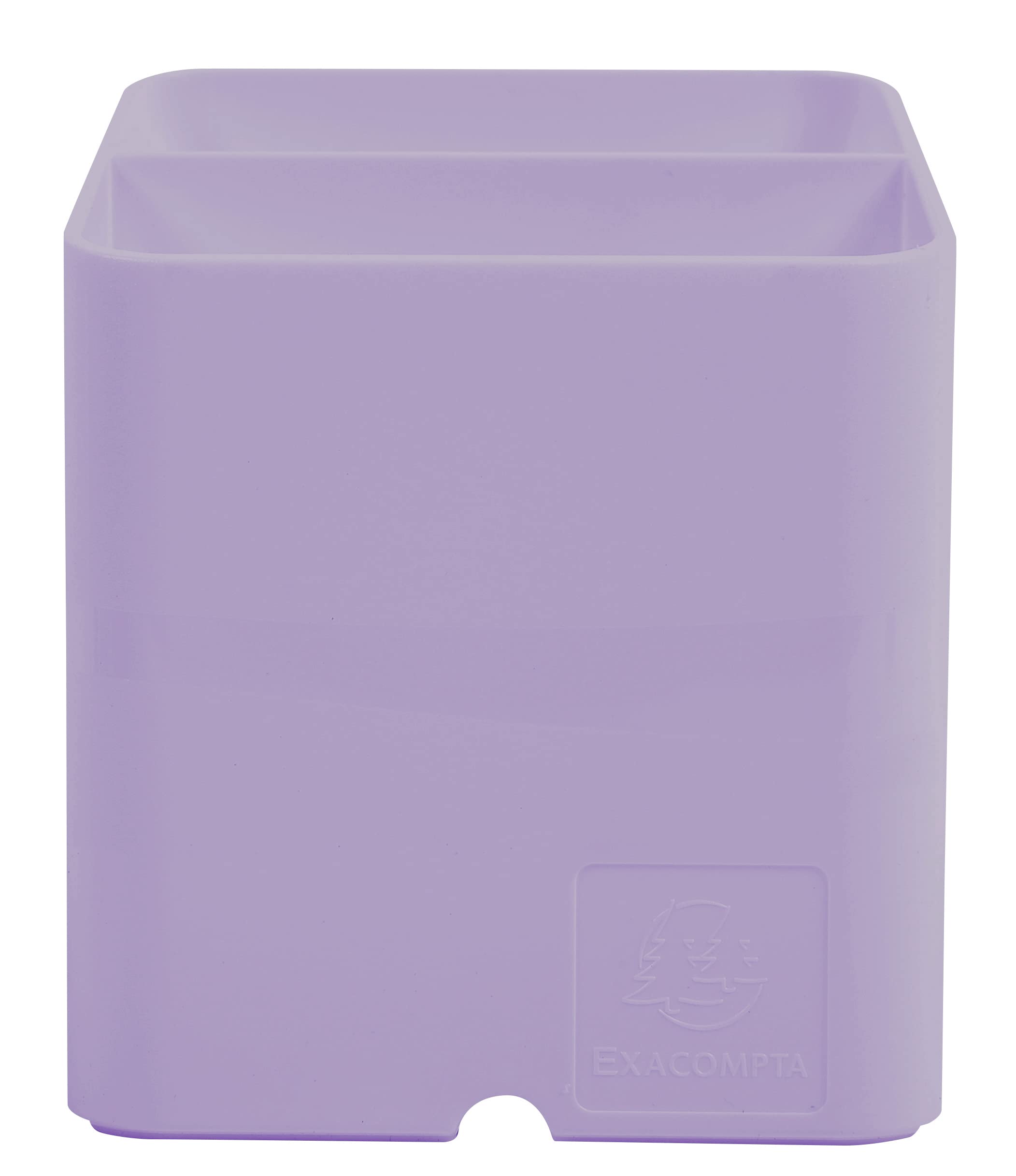 Exacompta 67764D 10er Pack Stifteköcher PEN-CUBE Aquarel aus Kunststoff mit 2 Fächern für mehr Ordnung auf dem Schreibtisch Stifteköcher Stiftebox Aufbewahrungsbox Organizer lila