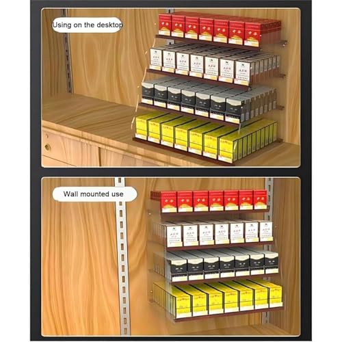 Vitrina de acrílico para cigarrillos de 2 a 5 niveles con empujador 6