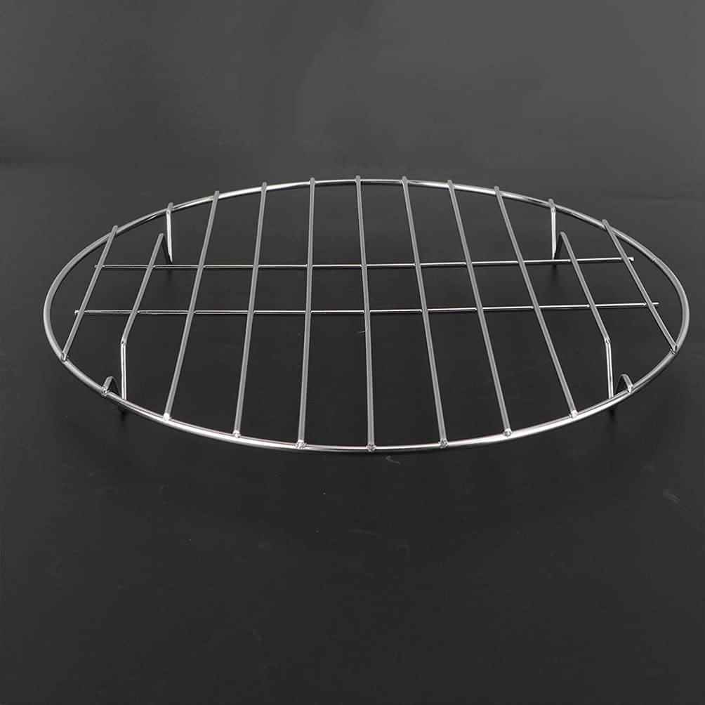 Four de camping 28 cm Grille de cuisson ronde 2 pièces en acier inoxydable Cuisson Refroidissement Cuisson à la vapeur Grille de grillage Grilles de rôtissage Grille de séchage Boulangerie Support d