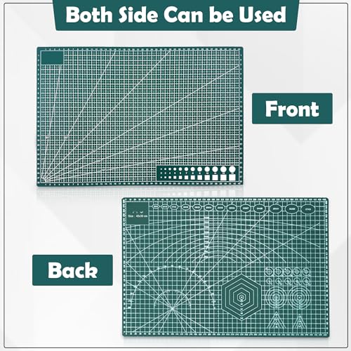 Image of GLUN A3 Size DIY Cutting Mat, Size 45x30x0.7cm Scale Green Mat, Protect Table Top from Sharp Blades, Colours, & Other Art-Craft Tools