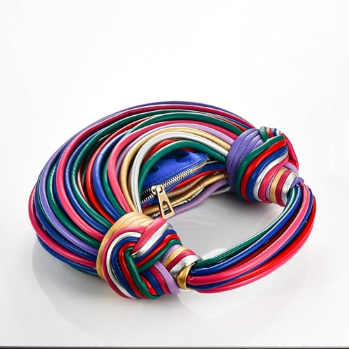 Image of Women Fashion Hand-woven Evening Clutch Bag Creative Noodles Underarm Hobo Top Handle Satchel Handbag For Party Wedding